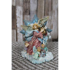 Angel Playing Harp Music Box with Spinning Star